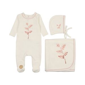 Mon Tresor Stem Stitch Layette Set, White